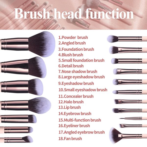 BS-MALL Makeup Brushes Premium Synthetic Foundation Powder Concealers Eye - Image 3