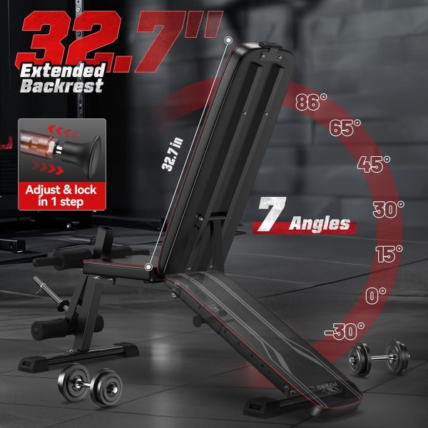 FLYBIRD Adjustable Weight Bench with Leg Extension and Curl Machine, - Image 5