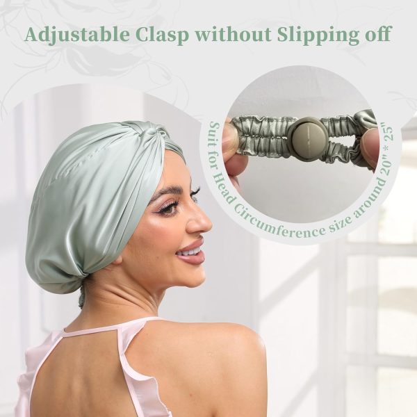Adjustable Silk Satin Bonnet for Sleeping Hair Wrap, Double Layer Sleep - Image 2