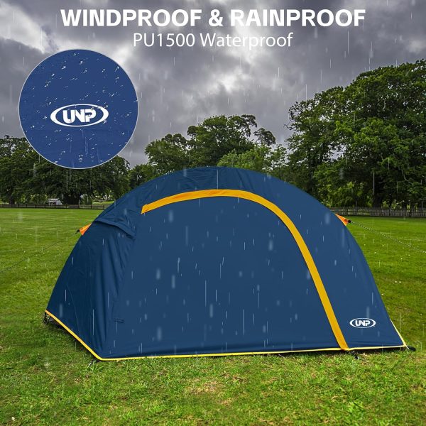 Camping Tent 4 Person, Waterproof Windproof Tent with Rainfly Easy Set - Image 2