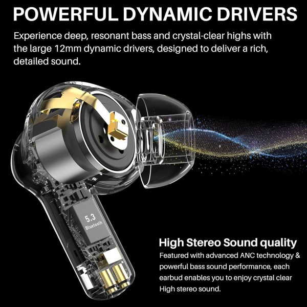 TOZO Hybrid Active Noise Cancelling Wireless Earbuds, 6 Mics Smart Noise - Image 6