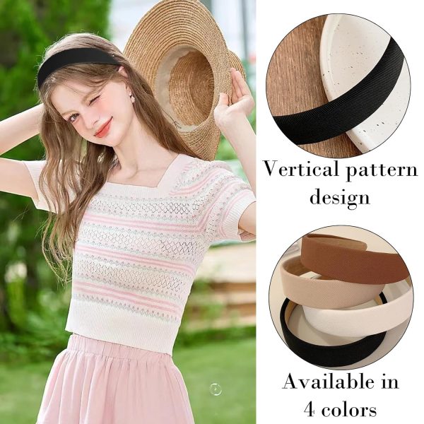4PCS Headbands for Women Girls Thick Headbands,Wide Padded Headband Non - Image 6