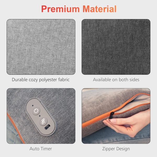COMFIER Foldable Massage Chair pad,Rechargeable Shiatsu Back Massager with - Image 6