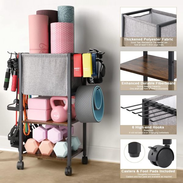 Yoga Mat Storage Rack Home Gym Equipment Workout Equipment Organizer Yoga - Image 2