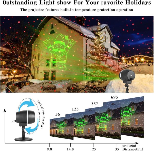 Christmas Laser Projector - Red and Green Dancing Santa Claus Outdoor - Image 3