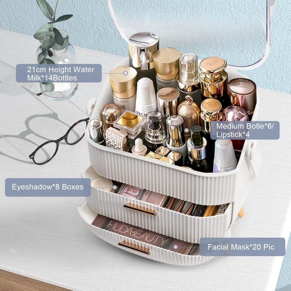 Egg Shape makeup organizer for vanity,portable cosmetics storage box,preppy - Image 6