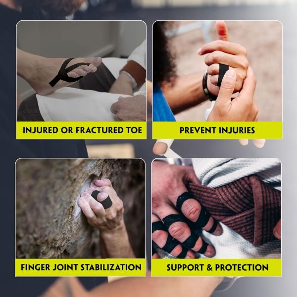 Finger Tape 2 or 6 Pack, Black or White Finger Tape | Residue Free Skin - Image 2