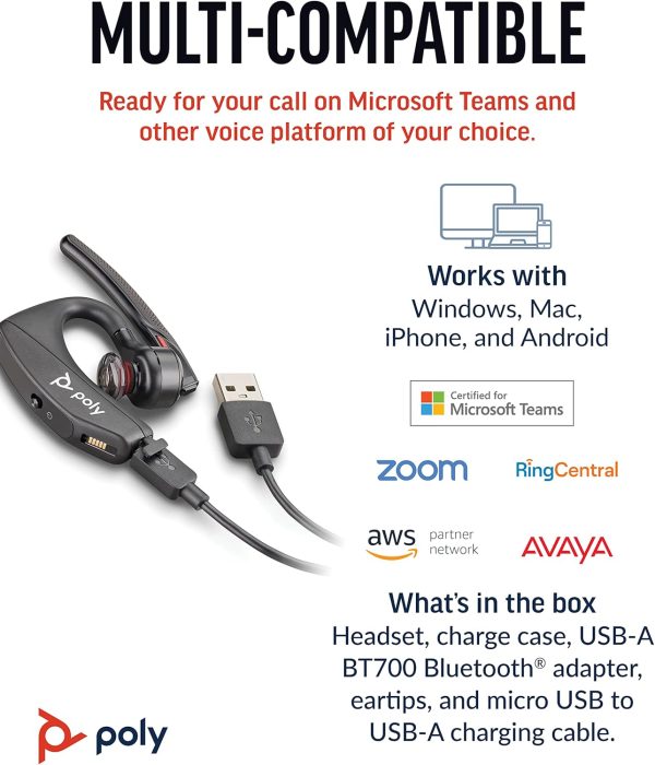 Poly Voyager 5200 UC Wireless Headset & Charging Case (Plantronics) - - Image 7