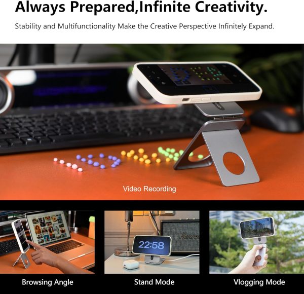 Phone Tripod Stand, Aluminum Alloy Phone Stand Compatible with Magsafe - Image 4
