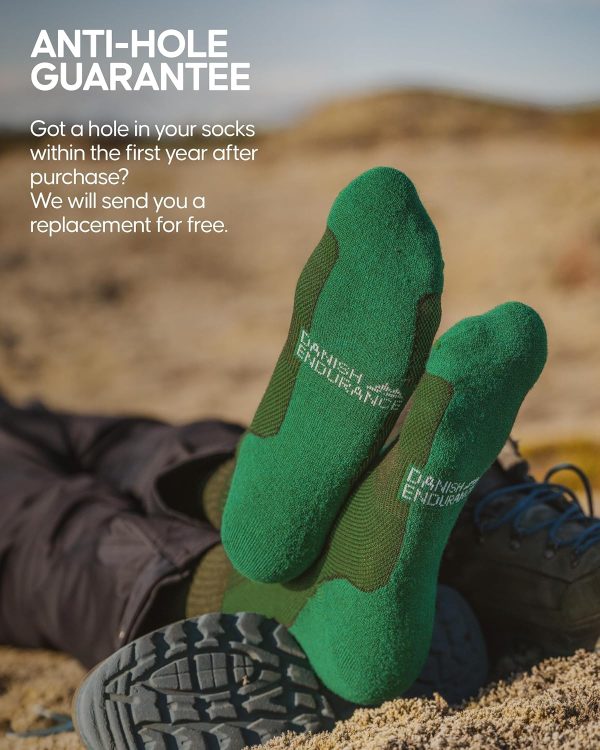 DANISH ENDURANCE Hiking Socks, Lightweight, Merino Wool Socks for Men & - Image 4