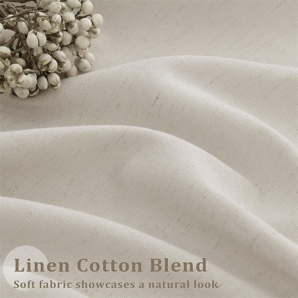 Greige Linen 102 Inch Curtains 72 Inch Wide for Living Room Privacy Pinch - Image 4