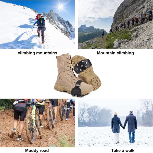 Crampon Traction Ice Cleats for Boots Anti Slip Shoe Grips, 7 Point Ice - Image 5