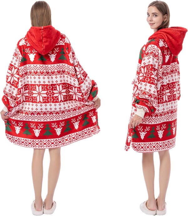 Krifey Wearable Blanket Hoodie, Oversized Sherpa Hooded as Birthday Gifts - Image 2