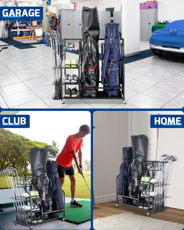 Mythinglogic Golf Storage Garage Organizer, Golf Bag Storage Stand and - Image 7