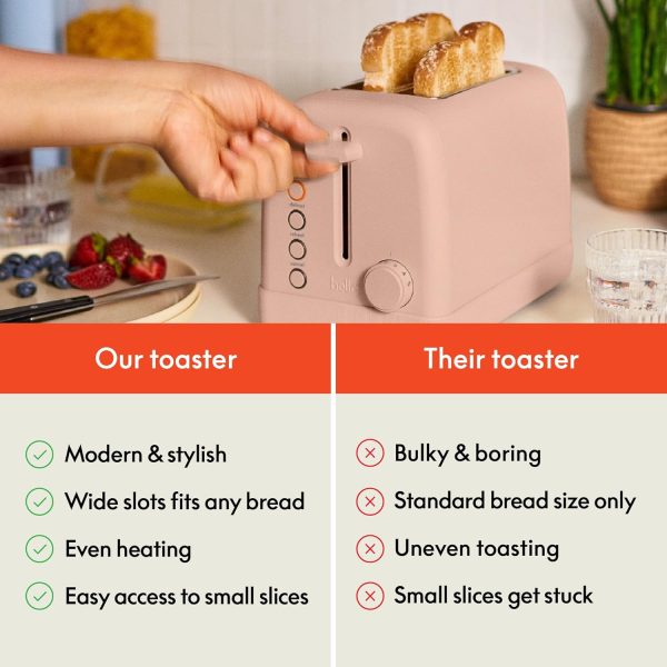 bella 2 Slice Toaster, 6 Setting Shade Control w Reheat, Cancel, Bagel & - Image 5