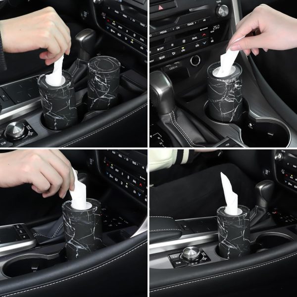 SINGARO Car Tissue Holder, 4 Pack Car Cup Holder Facial Tissues with - Image 4