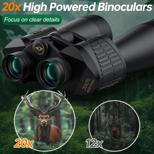Binoculars for Adults High Powered - 20x70 HD Bird Watching Binoculars with - Image 2