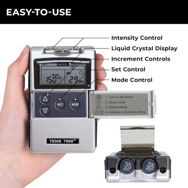 TENS 7000 Rechargeable Tens Unit Muscle Stimulator, EMS Muscle Stimulator, - Image 6