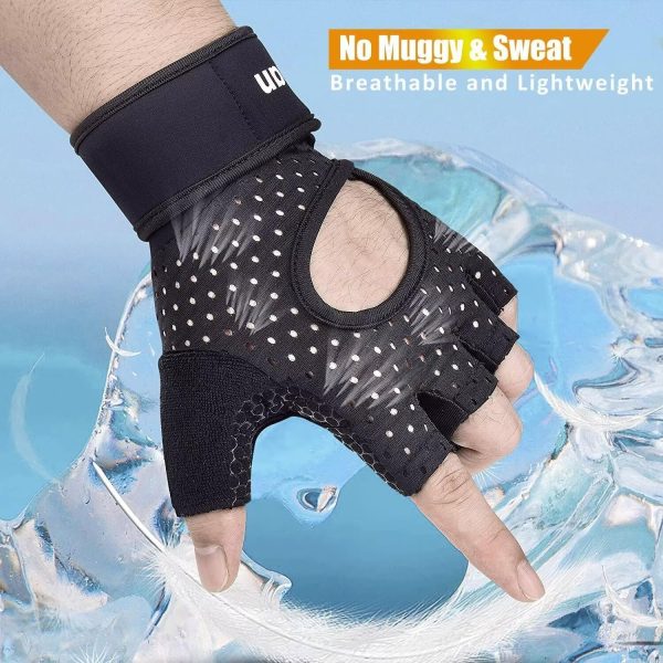 ihuan Breathable Weight Lifting Gloves: Fingerless Workout Gym Gloves with - Image 2