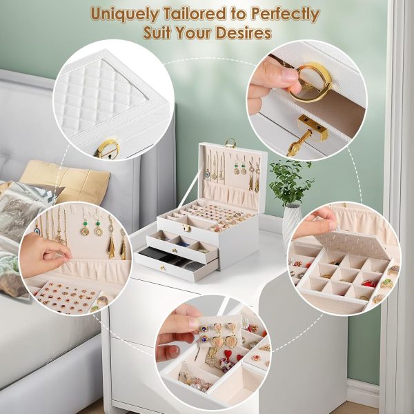 3 Layer Jewelry Box, Jewelry Holder Organizer with Jewelry Organizer - Image 5