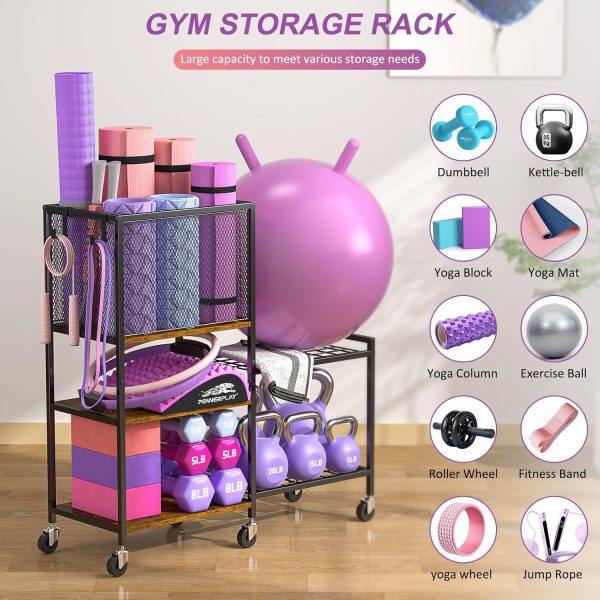 5 Tier Dumbbell Rack, Yoga Mat Storage Rack, Home Gym Storage Rack, Workout - Image 4