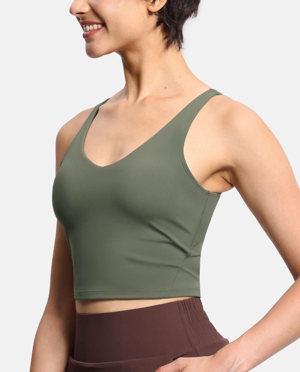 THE GYM PEOPLE Womens' Sports Bra Longline Wirefree Padded with Medium - Image 2
