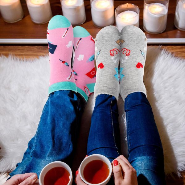 Retisee 8 Pairs Novelty Nurse Socks Nurse Appreciation Gifts for Women Cute - Image 5