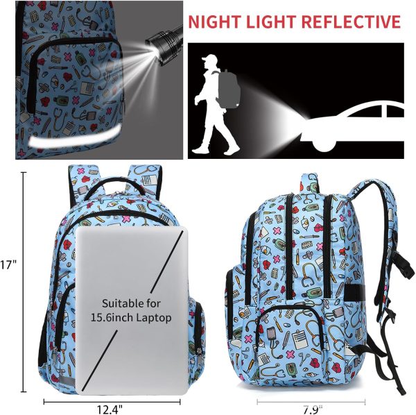 Gatycallaty Nurse Backpack for Women Girls Laptop Work Bag College Nursing - Image 4