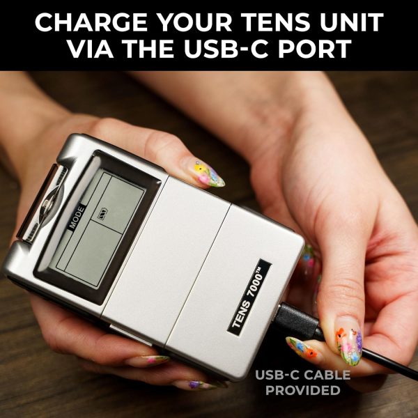 TENS 7000 Rechargeable Tens Unit Muscle Stimulator, EMS Muscle Stimulator, - Image 3
