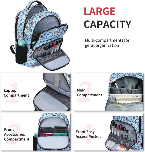 Gatycallaty Nurse Backpack for Women Girls Laptop Work Bag College Nursing - Image 3