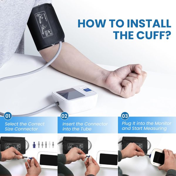 9-17 Inches Blood Pressure Replacement Cuff, Wide-Range BP Cuff Fits Medium - Image 7