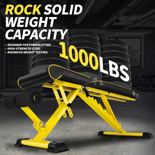 Adjustable Weight Bench,1000 LB Fast Folding Workout Bench for Home Gym - Image 2