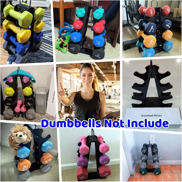 Weight Rack for Dumbbells, 4 Tiers A-Frame Dumbbell Rack Stand Only, Alloy - Image 2
