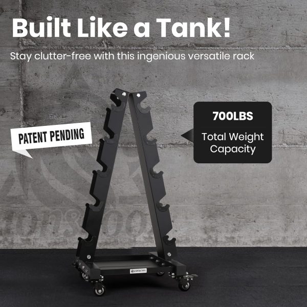 LIONSCOOL Premium Solid Steel Dumbbell Rack Stand Only, A-Frame Portable - Image 2