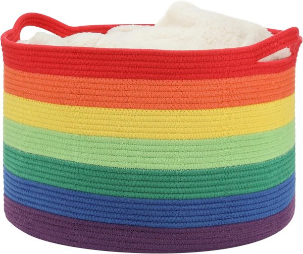 Large Blanket Basket (20"x13"),Woven Basket for Storage Dirty Clothes - Image 2