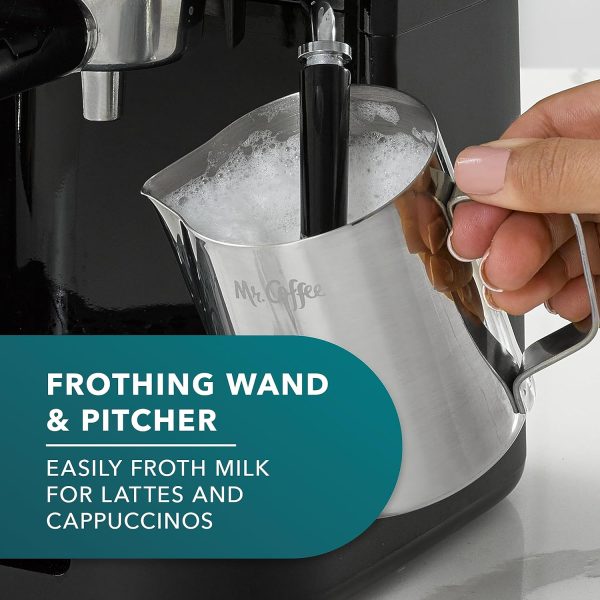 Mr. Coffee 4-Shot Steam Espresso, Cappuccino, and Latte Maker with - Image 5
