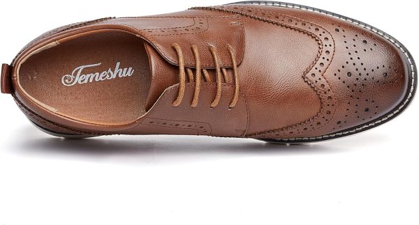 Men's Casual Oxfords Wingtip Business Formal Dress Shoes - Image 4