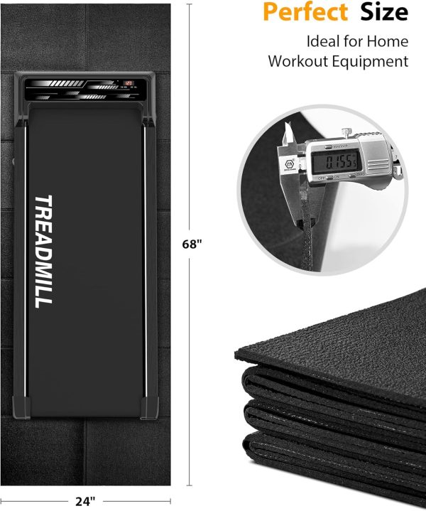 Foldable Rubber Treadmill Mat - Exercise Bike Mat with Waterproof Non-Slip - Image 2