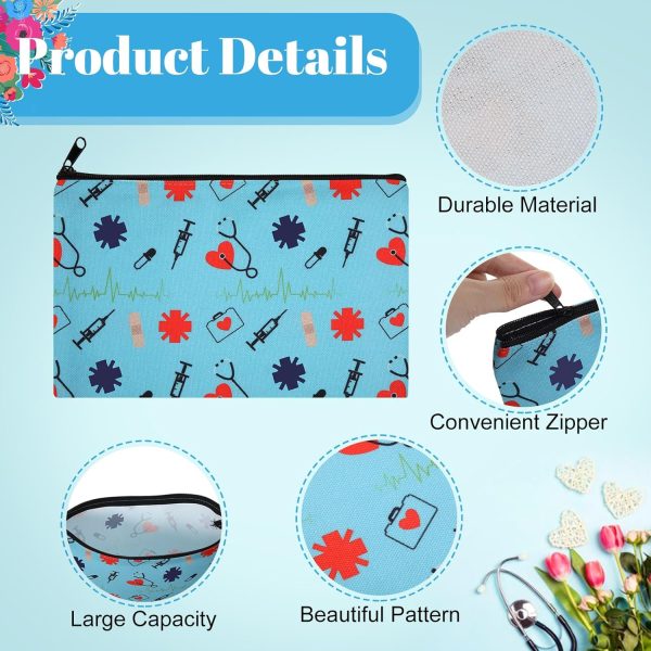 Reginary 6 Pcs Nurse Cosmetic Bag Bulk Christmas Nursing Gifts for Women - Image 4