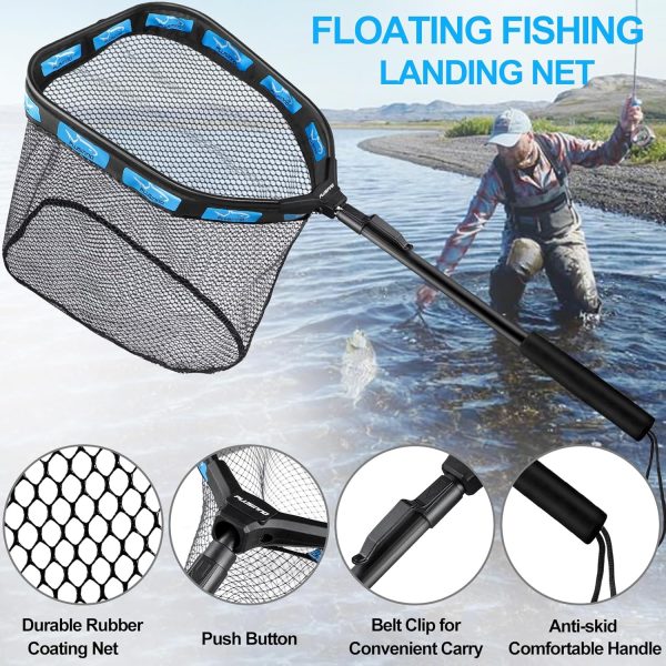 PLUSINNO Floating Fishing Net for Steelhead, Salmon, Fly, Kayak, Catfish, - Image 2