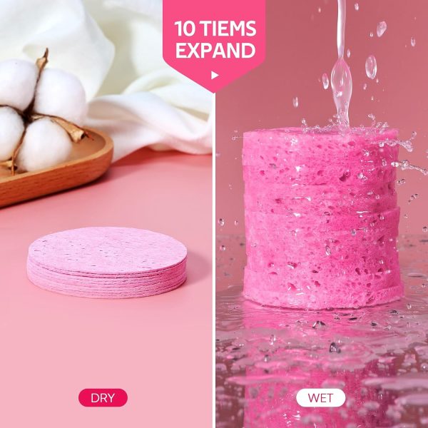 50-Count Compressed Facial Sponges for Daily Facial Cleansing and - Image 4
