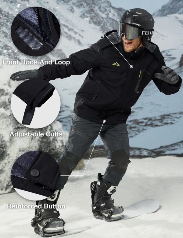 MAGCOMSEN Men's Winter Coats Water Resistant Ski Snow Jacket Warm Fleece - Image 6