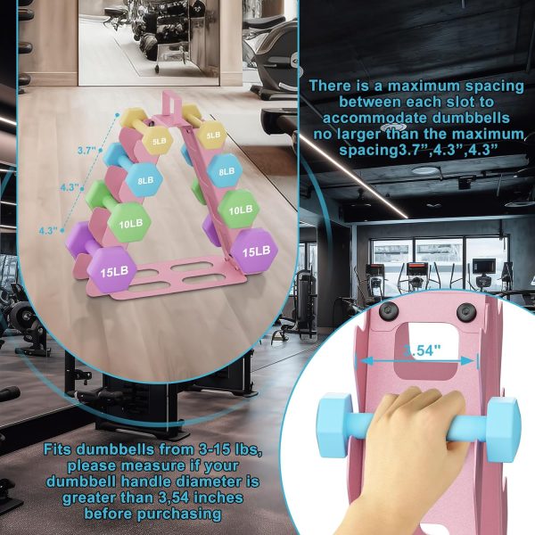 Dumbbell Rack, A-Frame Metal Dumbbell Holder with Handle, Multilevel Weight - Image 4