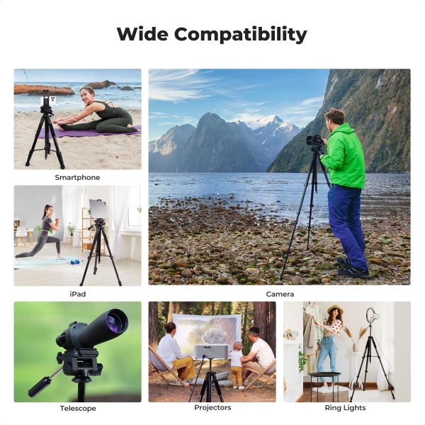K&F Concept Camera Tripod, 75" Lightweight Portable Travel Outdoor DSLR - Image 8