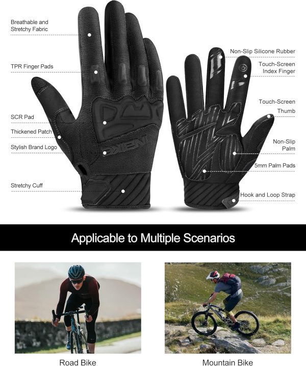 INBIKE Mountain Bike Gloves for Men Knuckle Guard Padded Men's Cycling - Image 2