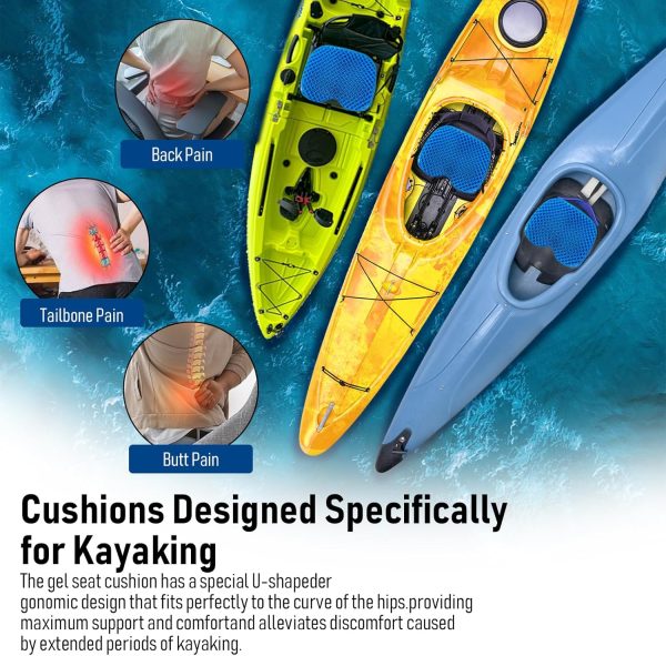 Kayak Seat Cushion, Thicken Anti Slip Waterproof Gel Kayak Seat, Portable - Image 5