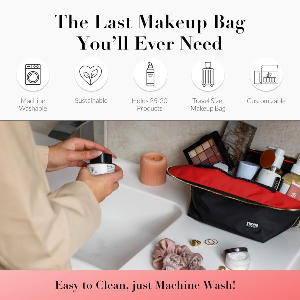KUSSHI Washable Travel Makeup & Cosmetic Bag - Brush Organizer Sold - Image 2