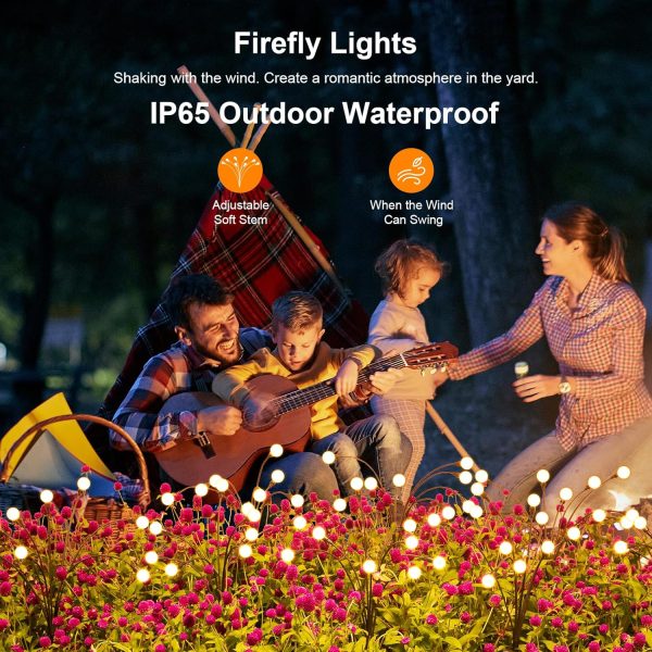 Solar Garden Lights, ASMAD 4 Pack 32 LED Solar Outdoor Lights, Outdoor - Image 6