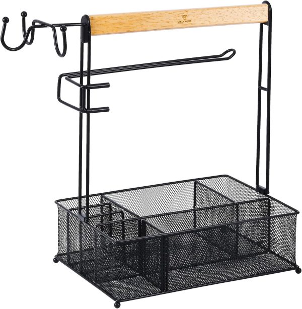 Grill Caddy, Picnic BBQ Organizer for Camping Outdoor Mesh Basket with 3 - Image 2