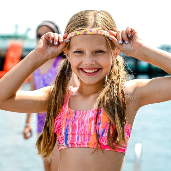 FROG SAC 4 Adjustable Braided Headbands for Girls, Rainbow Tie Dye Braid - Image 3